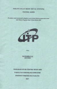Image of PERANCANGAN MESIN METAL SPINNING