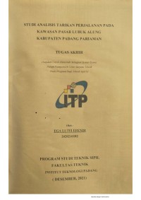 Image of Studi Analisis Tarikan Perjalanan Pada Kawasan Pasar Lubuk Alung Kabupaten Padang Pariaman