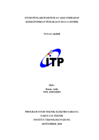 Image of Studi Pengaruh Sistem On Grid Terhadap Keekonomisan Pemakaian Daya Listrik