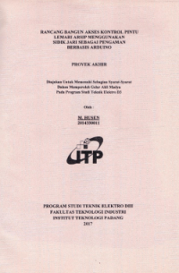 Image of Rancang Bangun Akses Kontrol Pintu Lemari Arsip Menggunakan Sidik Jari Sebagai Pengaman Berbasis Arduino