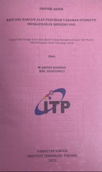 Image of Rancangan Bangun Alat Penyiram Tanaman Otomatis Menggunakan Arduino Uno