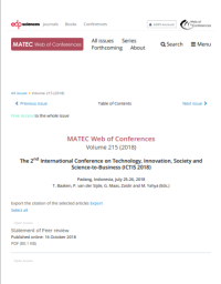 Image of ICTIS 2018 Matec Web of Conferences