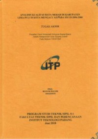 Image of ANALISIS KUALITAS BATA MERAH DI KABUPATEN LIMA PULUH KOTA MENGACU PADA SNI 15-2094-2000
