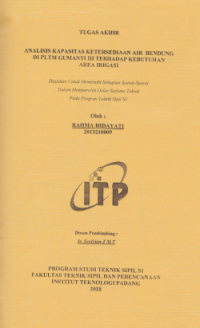 Image of Analisis Kapasitas Ketersediaan Air Bendung di PLTM Gumanti III Terhadap Kebutuhan Area Irigasi