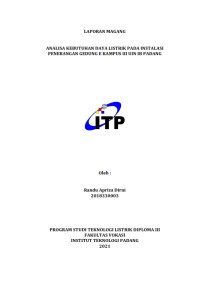 Image of Analisa Kebutuhan Daya Listrik Pada Instalasi Penerangan Gedung E Kampus III UIN IB Padang