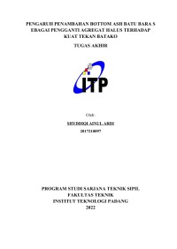 Image of Pengaruh Penambahan Bottom Ash Batu Bara Sebagai Pengganti Agregat Halus Terhadap Kuat Tekan Batako