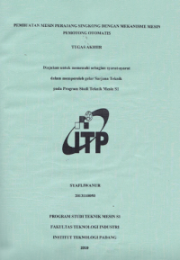 Image of Pembuatan Mesin Perajang Singkong dengan Mekanisme Mesin Pemotong Otomatis