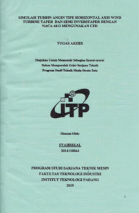 Image of Simulasi Turbin Angin Tipe Horizontal Axis Wind Turbine Taper dan Semi Inverstaper dengan Naca 4412 Menggunakan CFD