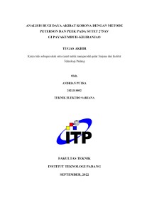 Image of ANALISIS RUGI DAYA AKIBAT KORONA DENGAN METODE PETERSON DAN PEEK PADA SUTET 275 kV GI PAYAKUMBUH–KILIRANJAO