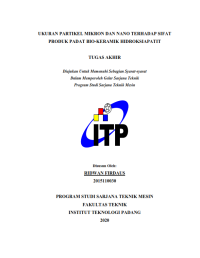 Image of Pengaruh Komposisi Ukuran Partikel Mikron dan Nano Terhadap Sifat Produk Padat Bio-Keramik Hidroksiapatit
