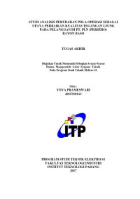 Image of Studi Analisis Perubahan Pola Operasi Sebagai Upaya Perbaikan Kualitas Tegangan Ujung Pada Pelanggan di PT. PLN (Persero) Rayon Baso