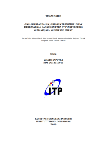 Image of Analisis Keandalan Jaringan Transmisi 150kv Berdasarkan Gangguan pada PT. PLN (Persero) GI Maninjau - GI Simpang Empat