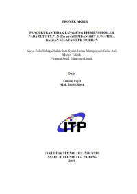 Image of Pengukuran Tidak Langsung Efisiensi Boiler Pada PLTU PT. PLN (Persero) Pembangkit Sumatera Bagian Selatan UPK Ombilin