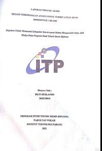 Image of Desain terowongan angin untuk turbin angin jenis horizontal 3 blade