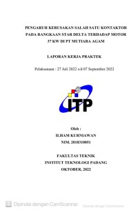 Image of Pengaruh kerusakan salah satu kontaktor pada rangkaian star delta terhadap motor 37kw di PT MUTIARA AGAM