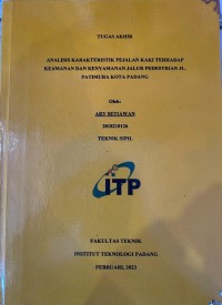 Image of ANALISIS KARAKTERISTIK PEJALAN KAKI TERHADAP KEAMANAN DAN KENYAMANAN JALUR PEDESTRIAN JL. PATIMURA KOTA PADANG