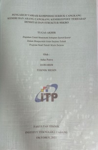 Image of Pengaruh variasi komposisi serbuk cangkang kemiri dan arang cangkang kemiri/epoxy terhadap densitas dan struktur mikro