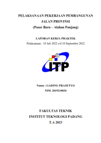 Image of PELAKSANAAN PEKERJAAN PEMBANGUNAN JALAN PROVINSI (Pasar Baru - Alahan Panjang)