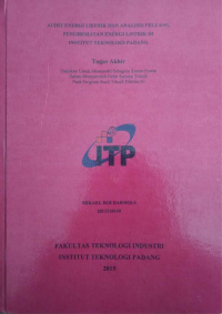 Image of AUDIT ENERGI LISTRIK DAN ANALISIS PELUANG PENGHEMATAN ENERGI LISTRIK DI   INSTITUT TEKNOLOGI PADANG