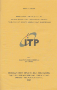 Image of Perbandingan harga analisa metode bow dan metode SNI pada proyek bangunan Gedung kuliah IAIN bukittinggi