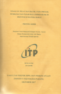 Image of Tinjauan pelat dan balok padaproyek pembangunan pasae raya inpres blok III provinsi sumatera barat