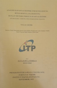 Image of Analisa kapasitas Seismik Struktur Gedung Beton Bertulang Eksisting Dengan Metode Indeks Kapasitas Seismik