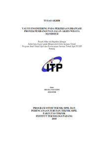 Image of VALUE ENGINEERING PADA PEKERJAAN DRAINASE PROYEK PEMBANGUNAN JALAN AKSES WISATA MANDEH II
