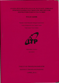 Image of Analisa Pengaruh Tegangan DC dan Waktu Terhadap Efektifitas Kerja Electrostatic Precipitator Sektor Pembangkitan Teluk Sirih