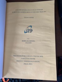Image of ANALISIS KINERJA RUAS JALAN MURADI KABUPATEN KERINCI DENGAN METODE MKJI 1997