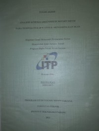 Image of ANALISIS KINERJA GREENHOUSE ROTARY DRYER PADA TEMPERATUR 65 ⁰C UNTUK MENGERINGKAN IKAN