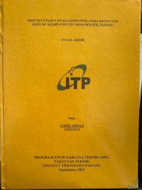 Image of POST OCCUPANCY EVALUATION (POE) PADA BANGUNAN GEDUNG KAMPUS III IMAM BONJOL PADANG