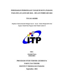 Image of PERUBAHAN PERMUKAAN TANAH DI KOTA PADANG PADA BULAN JANUARI 2019 - BULAN FEBRUARI 2022