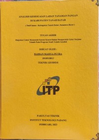Image of ANALISIS KESESUAIAN LAHAN TANAMAN PANGAN DI KABUPATEN TANAH DATAR (Studi kasus : Kabupaten Tanah Datar, Sumatera Barat)