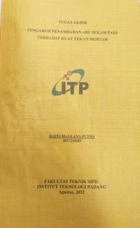 Image of PENGARUH PENAMBAHAN ABU SEKAM PADI TERHADAP KUAT TEKAN MORTAR