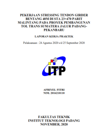 Image of Pekerjaan Stressing Tendon Girder Bentang 40M di STA 23+470 Parit Malintang pada Proyek Pembangunan Tol Trans Sumatera Jalur Padang - Pekanbaru