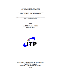 Image of Sistem Eksitasi Generator PT. PLN (Persero) Unit PLTA Batang Agam Sistem Eksitasi Generator