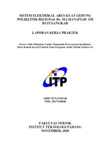 Image of Sistem Elektrikal Arus Kuat Gedung Poliknik RSUD Prof. Dr. MA Hanafiah SM Batusangkar