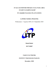 Image of Evaluasi Motor Induksi 3 Fasa pada Area Stasiun Loading RAMP PT. Bakrie Pasaman Plantations