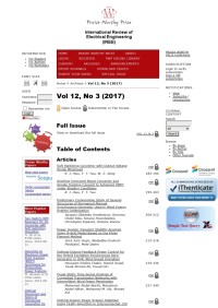 Image of Journal: International Reviem of Electrical Engineering (I.R.E.E.)