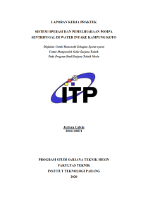 Image of Sistem Operasi dan Pemeliharaan Pompa Sentrifugal di Water Intake Kampung Koto