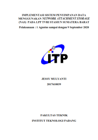 Image of Implementasi Sistem Penyimpanan Data Menggunakan Network Attachment Storage (NAS) pada LPP TVRI Stasiun Sumatera Barat