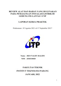 Image of Review Alat dan Bahan yang di Gunakan pada Pemasangan Instalasi Listrik di Gedung FIS Lantai 1 UNP