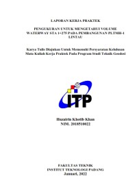 Image of PENGUKURAN UNTUK MENGETAHUI VOLUME WATERWAY STA 1 + 275 PADA PEMBANGUNAN PLTMH-I LINTAU