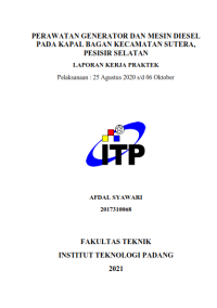 Image of Perawatan Generator dan Mesin Diesel pada kapal Bagan Kecamatan Sutera, Pesisir Selatan