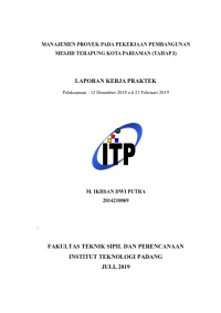 Image of Manajemen Proyek pada Pekerjaan Pembangunan Mesjid Terapung Kota Pariaman (Tahap II)