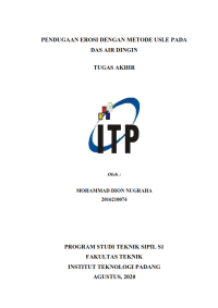 Image of Pendugaan Erosi dengan Metode Usle pada Das Air Dingin