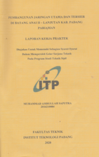 Image of Pembangunan Jaringan Utama dan Tersier di Batang Anai II - Lanjutan Kab. Padang Pariaman