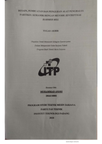 Image of Desain, Pembuatan dan Pengujian Alat Penghalus Partikel Keramik dengan Metode Sentrifugal Hammer Mill
