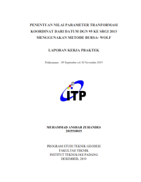 Image of Penentuan Nilai Parameter Transformasi Koordinat dari Datum DGN 95 ke SRGI 2013 Menggunakan Metode Bursa - Wolf