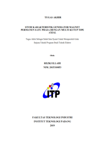Image of Studi Karakteristik Generator Magnet Permanen Satu Phasa dengan Multi Kutup Tipe Axial